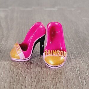 Rainbow High Stella Monroe Doll Replacement Shoes Fuchsia Gold High Heels ONLY